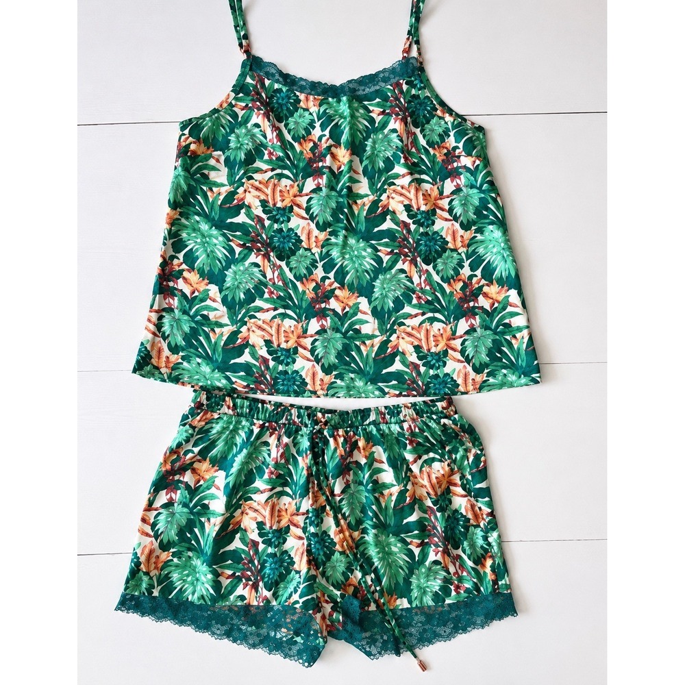 NWT Tabitha Webb Sleepwear Pajama Set Tropical Print Cami & Shorts Women's - XS